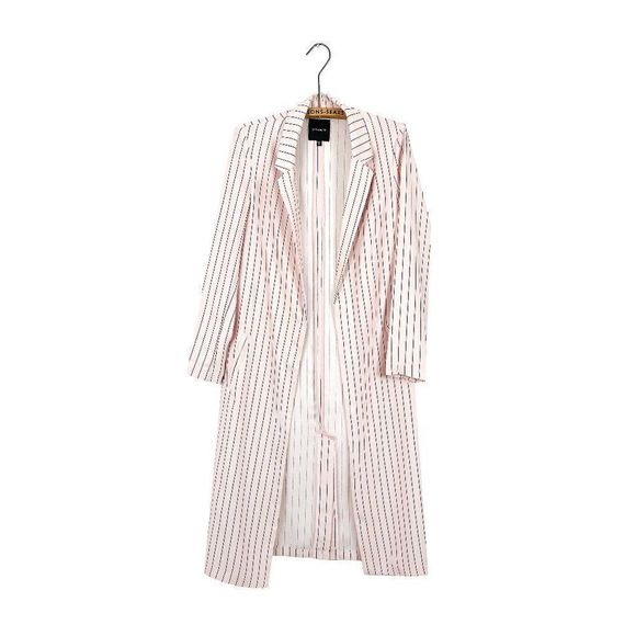 Dynamite Striped  Long Lightweight Blazer | Pink Black | Sz XS - Picture 1 of 7